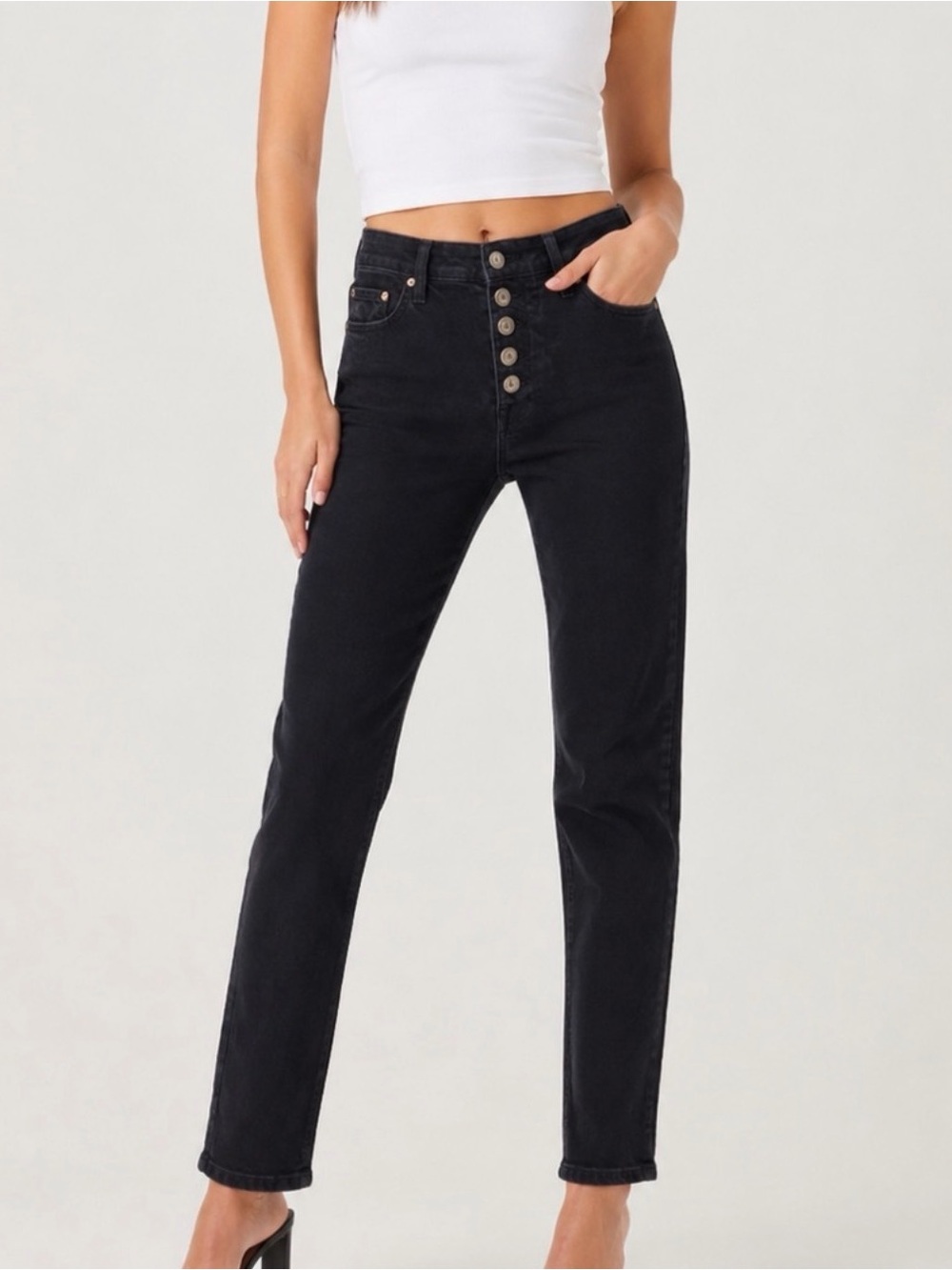 PISTOLA HIGH -Rise Dark Blue wash Button-Fly Women's Jeans 27. Super soft